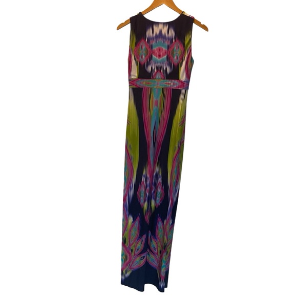 Chico’s Mixed Geo Katrina Maxi Dress Vibrant Ikat Artsy Design - Picture 5 of 13